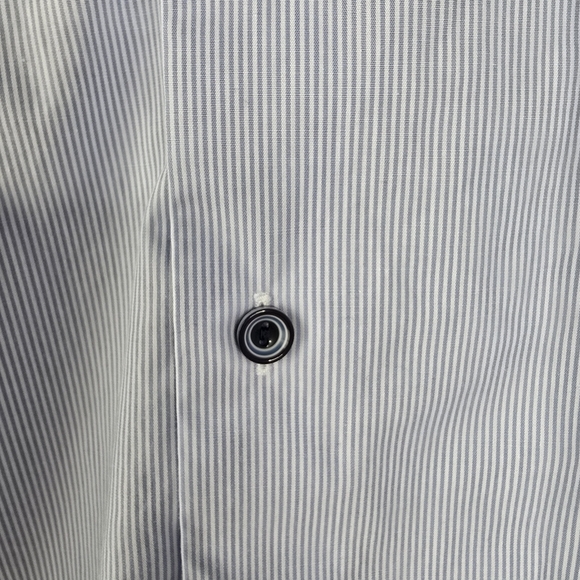 ETON Contemporary Blue/White Striped Long Sleeve Button Front Cotton Shirt 17 43 - Picture 3 of 12